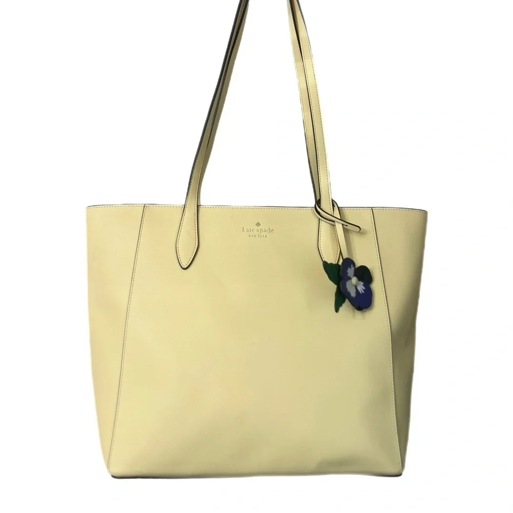 Kate Spade New York Yellow Leather Tote with Structured Design. NWOT
